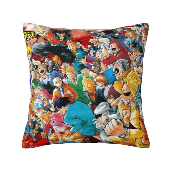 My Hero Academia Throw Pillow Covers, Anime Pillow Cases, Cushion Covers 18 X 18 Inch Square Pillow Protectors For Sofa Couch Bedroom Car Chair Home Decor