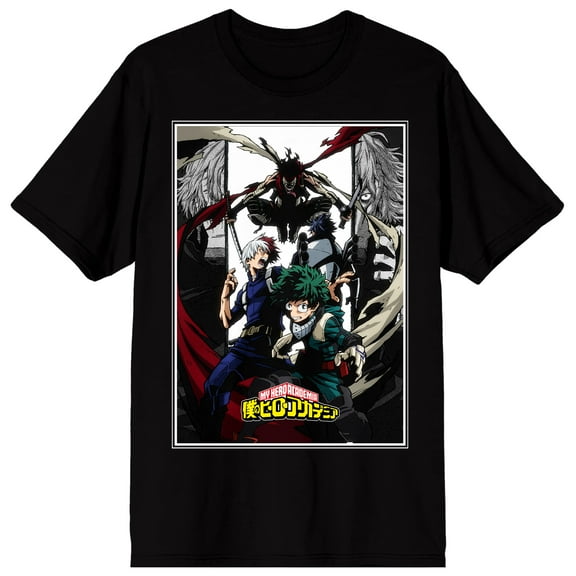 My Hero Academia Todoroki & Deku Key Art Men's Black Crew Neck Short Sleeve T-shirt-Medium