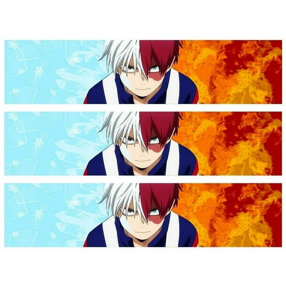 My Hero Academia Todoroki Fire and Ice Edible Cake Topper Image Strips By TNCT