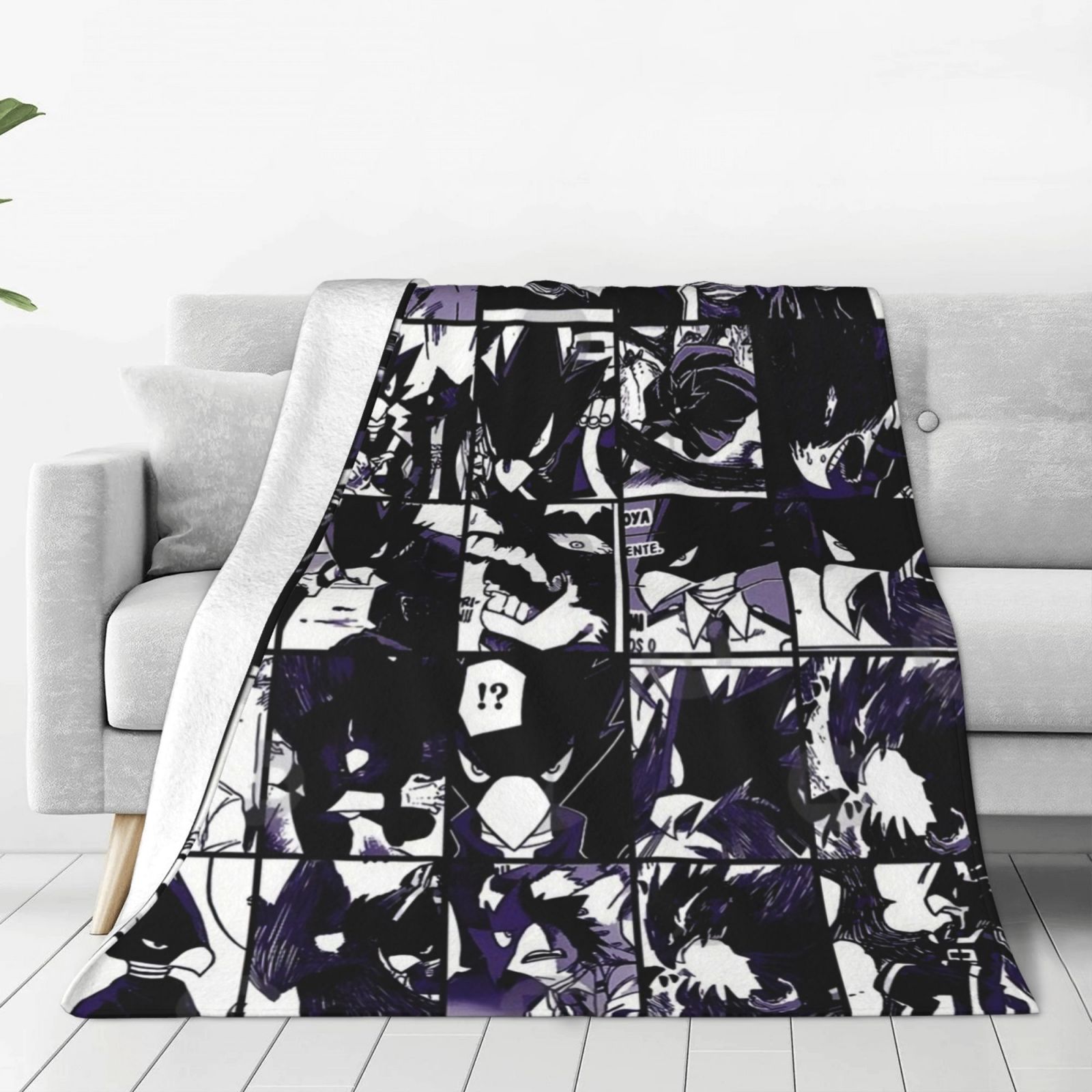 My Hero Academia Tokoyami Anime Collage Blanket Soft Cozy Fleece Throw