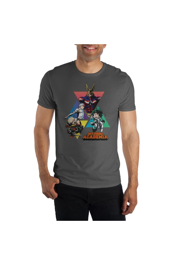 My Hero Academia Triangles Grey T-Shirt-XL