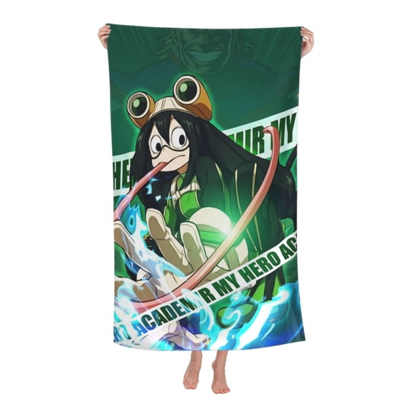 My Hero Academia Tsuyu Asui Beach Towels Soft Bath Blanket Camping Towels For Travel, Swim, Gym One Size