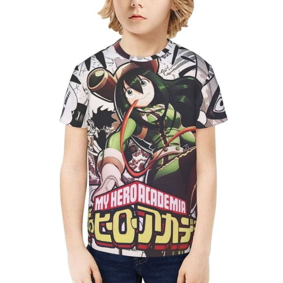 My Hero Academia Tsuyu Asui Kids T-Shirt 3d Printed Graphic T-Shirts Boys And Girls Short Sleeve Shirts For Youth Kids Small