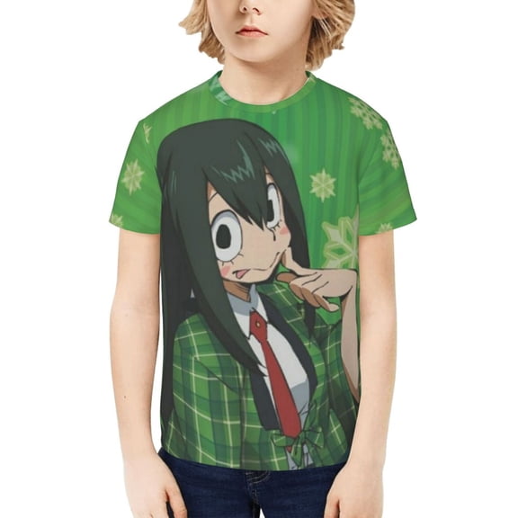 My Hero Academia Tsuyu Asui Kids T-Shirt 3d Printed Graphic T-Shirts Boys And Girls Short Sleeve Shirts For Youth Kids Small