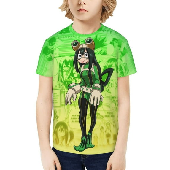My Hero Academia Tsuyu Asui Kids T-Shirt 3d Printed Graphic T-Shirts Boys And Girls Short Sleeve Shirts For Youth Kids X-Small