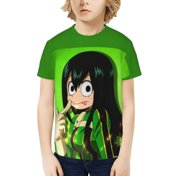 My Hero Academia Tsuyu Asui Kids T-Shirt 3d Printed Graphic T-Shirts Boys And Girls Short Sleeve Shirts For Youth Kids X-Small