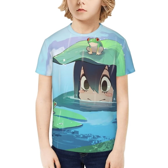 My Hero Academia Tsuyu Asui Kids T-Shirt 3d Printed Graphic T-Shirts Boys And Girls Short Sleeve Shirts For Youth Kids X-Small