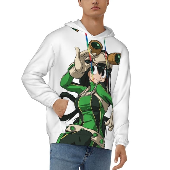 My Hero Academia Tsuyu Asui Mens Active Sweatshirts Cozy Hoodie 3d Graphic Sweater Casual Winter Clothes Tops Coat X-Large