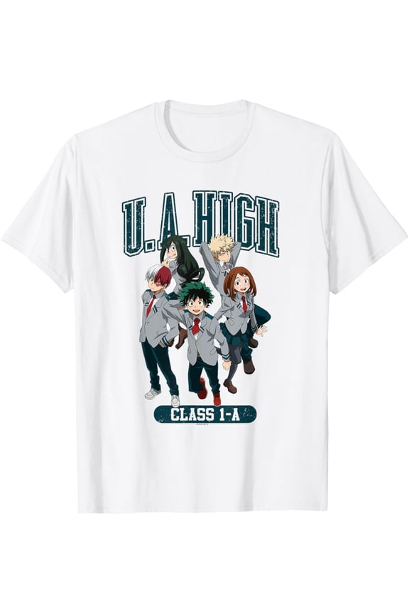 My Hero Academia UA High Class-1A Uniform Anime T-Shirt Cotton Adult Short Sleeve T-Shirt