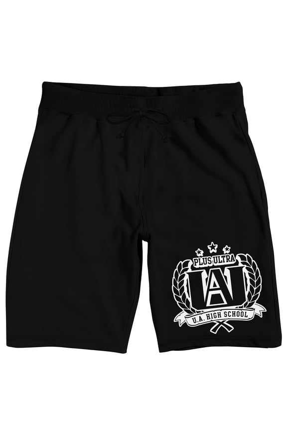 My Hero Academia UA Plus Ultra Adult Black Sleep Pajama Shorts -Medium