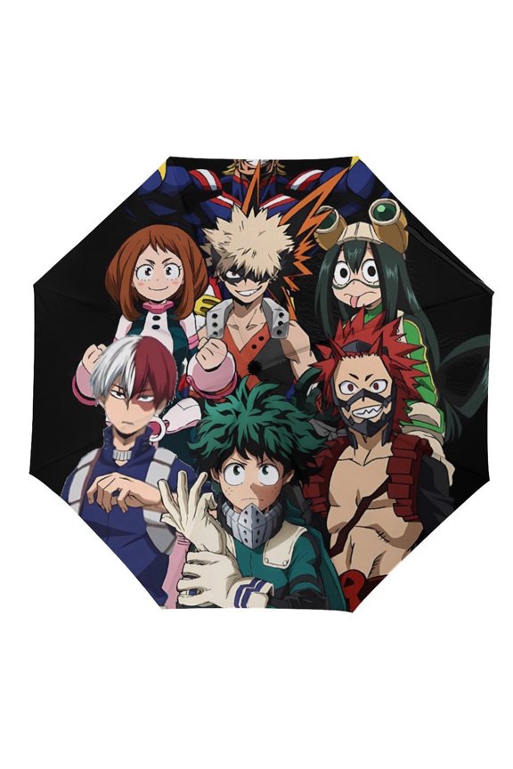 My-Hero-Academia Umbrella, Automatic Folding Travel Umbrella Portable for Outdoor Waterproof Windproof UV Protection