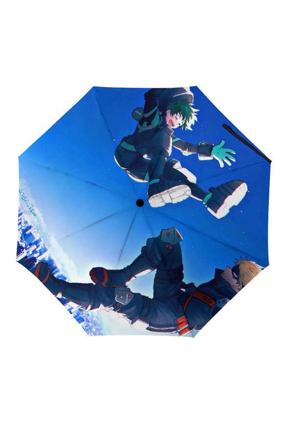 My-Hero-Academia Umbrella, Automatic Folding Travel Umbrella Portable for Outdoor Waterproof Windproof UV Protection