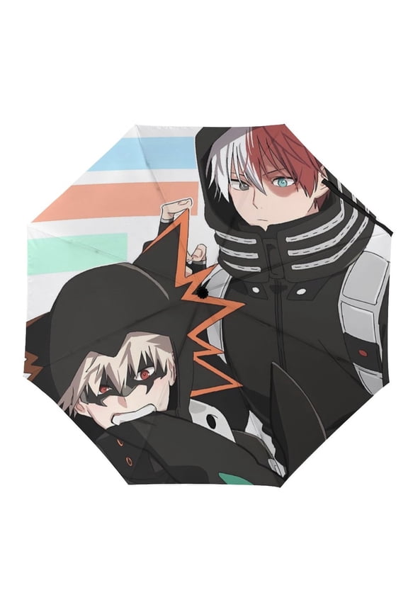 My-Hero-Academia Umbrella, Automatic Folding Travel Umbrella Portable for Outdoor Waterproof Windproof UV Protection