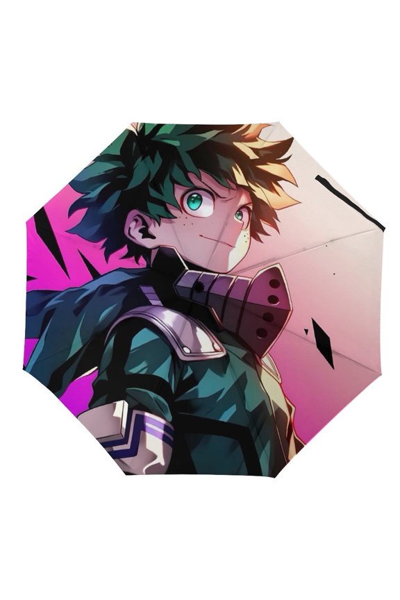 My-Hero-Academia Umbrella, Automatic Folding Travel Umbrella Portable for Outdoor Waterproof Windproof UV Protection