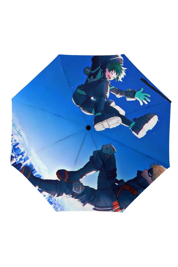 My-Hero-Academia Umbrella, Automatic Folding Travel Umbrella Portable for Outdoor Waterproof Windproof UV Protection