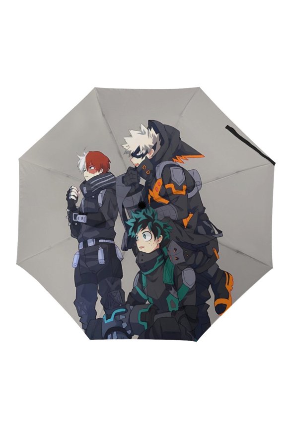 My-Hero-Academia Umbrella, Automatic Folding Travel Umbrella Portable for Outdoor Waterproof Windproof UV Protection
