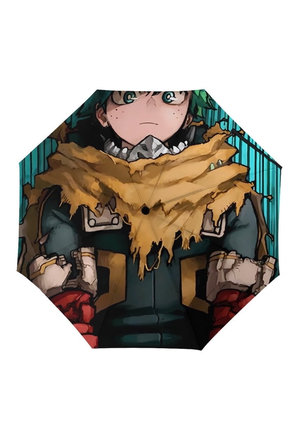 My-Hero-Academia Umbrella, Automatic Folding Travel Umbrella Portable for Outdoor Waterproof Windproof UV Protection