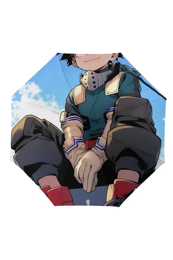 My-Hero-Academia Umbrella, Automatic Folding Travel Umbrella Portable for Outdoor Waterproof Windproof UV Protection