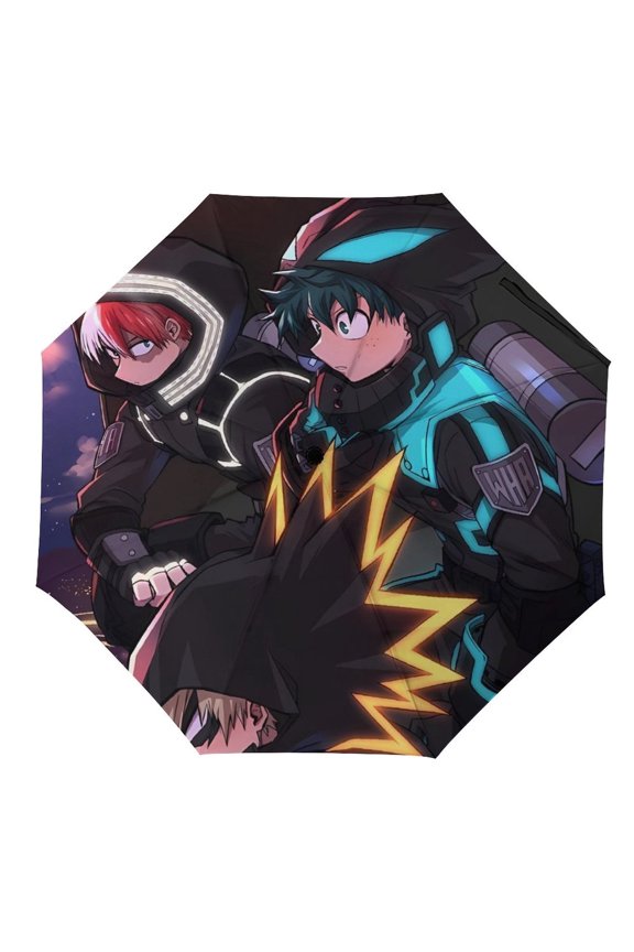 My-Hero-Academia Umbrella, Automatic Folding Travel Umbrella Portable for Outdoor Waterproof Windproof UV Protection