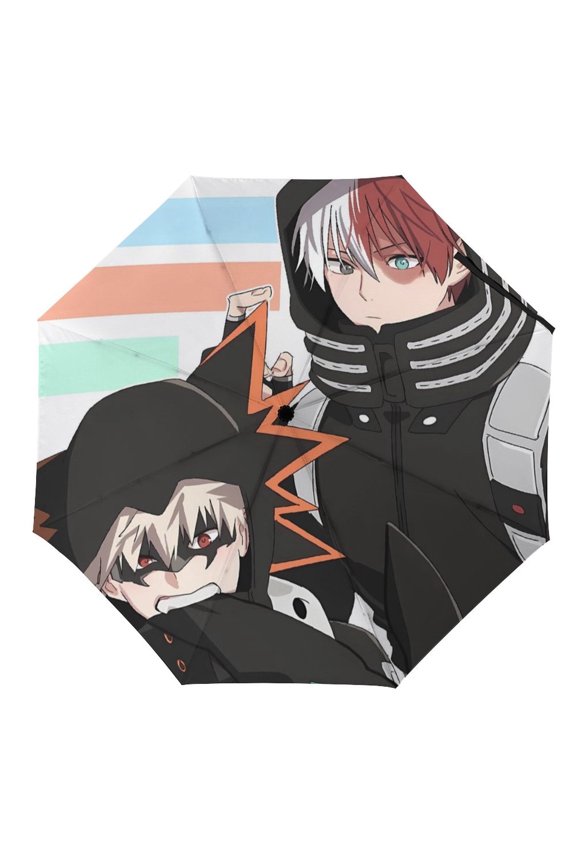 My-Hero-Academia Umbrella, Automatic Folding Travel Umbrella Portable for Outdoor Waterproof Windproof UV Protection