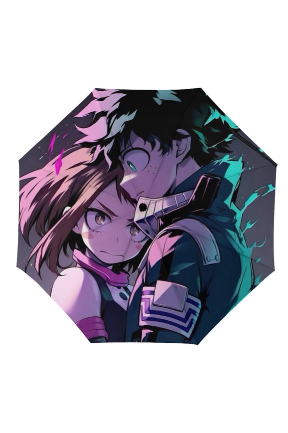 My-Hero-Academia Umbrella, Automatic Folding Travel Umbrella Portable for Outdoor Waterproof Windproof UV Protection