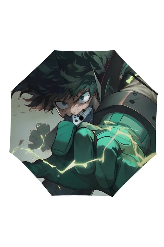 My-Hero-Academia Umbrella, Automatic Folding Travel Umbrella Portable for Outdoor Waterproof Windproof UV Protection