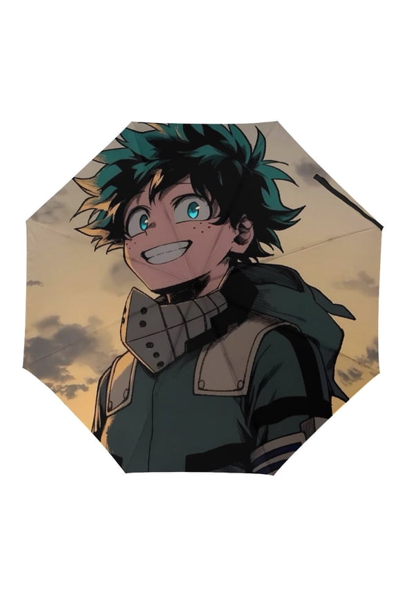 My-Hero-Academia Umbrella, Automatic Folding Travel Umbrella Portable for Outdoor Waterproof Windproof UV Protection