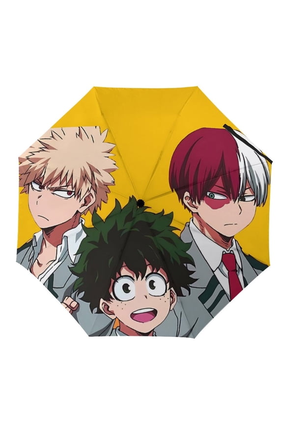 My-Hero-Academia Umbrella, Automatic Folding Travel Umbrella Portable for Outdoor Waterproof Windproof UV Protection