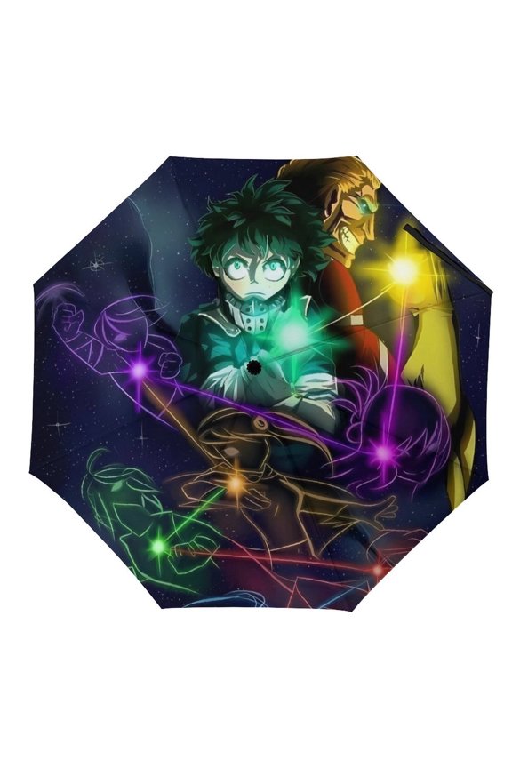 My-Hero-Academia Umbrella, Automatic Folding Travel Umbrella Portable for Outdoor Waterproof Windproof UV Protection