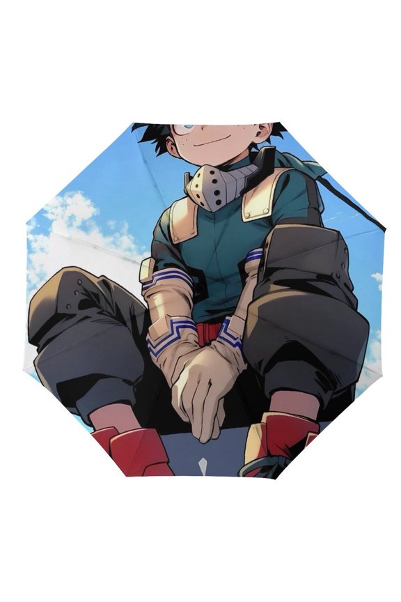 My-Hero-Academia Umbrella, Automatic Folding Travel Umbrella Portable for Outdoor Waterproof Windproof UV Protection