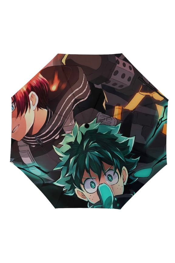 My-Hero-Academia Umbrella, Automatic Folding Travel Umbrella Portable for Outdoor Waterproof Windproof UV Protection