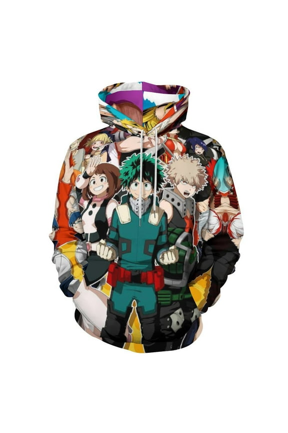 My Hero Academia Unisex Sweatshirts Loose Pullover Sweater Hooded Hoodie 3D Printing Jacket Winter Fall Clothes S