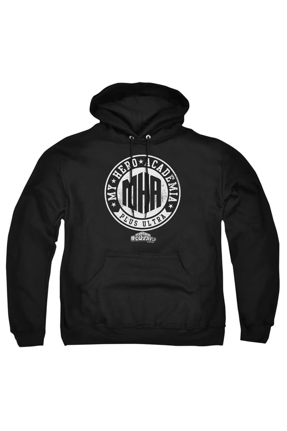 Vintage MHA Plus Ultra Badge Adult Pull-Over Hoodie, Black, Small