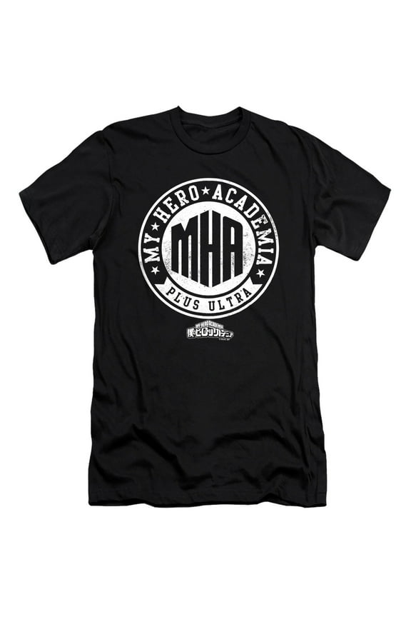 Vintage MHA Plus Ultra Badge Unisex Adult Canvas Brand T Shirt, Black, 2X-Large