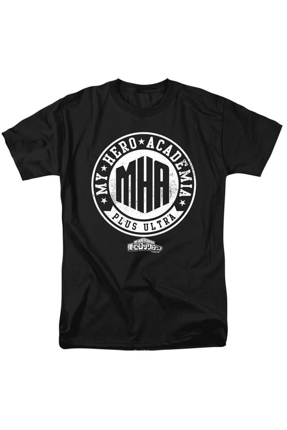 Vintage MHA Plus Ultra Badge Unisex Adult T Shirt, Black, Medium