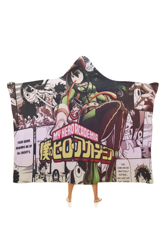 My Hero Academia Wearable Blanket Cloak Arctic Velvet Hooded Blanket Soft Fuzzy Hoodie Blanket Cape for Adults Kids 40"x50"