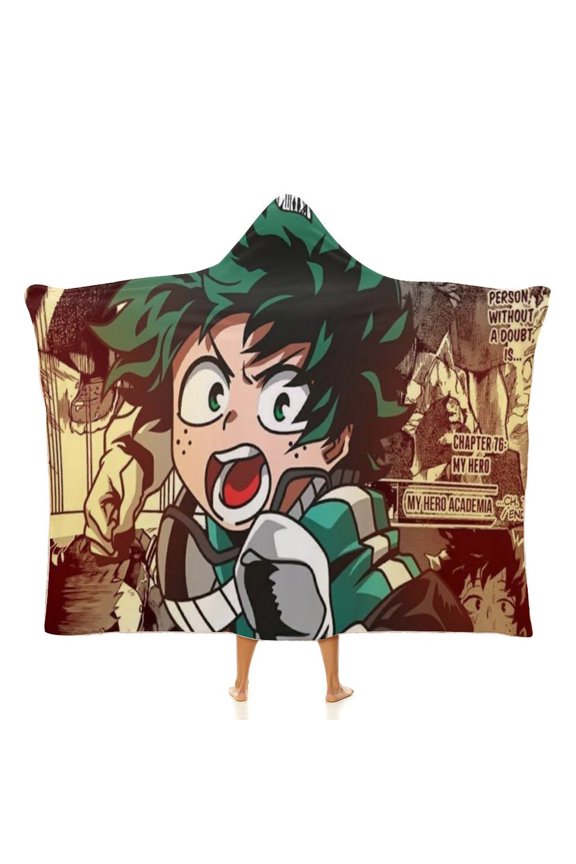 My Hero Academia Wearable Blanket Cloak Arctic Velvet Hooded Blanket Soft Fuzzy Hoodie Blanket Cape for Adults Kids 40"x50"