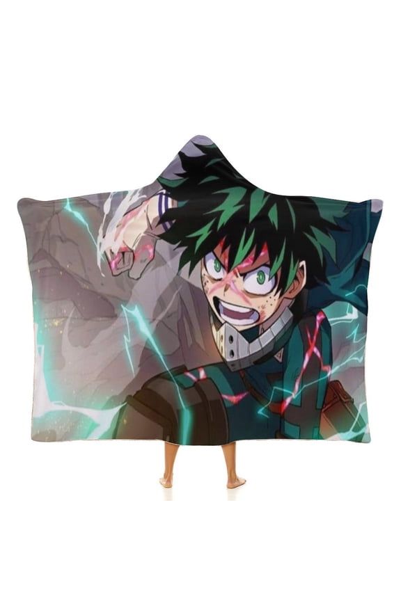 My Hero Academia Wearable Blanket Cloak Arctic Velvet Hooded Blanket Soft Fuzzy Hoodie Blanket Cape for Adults Kids 40"x50"