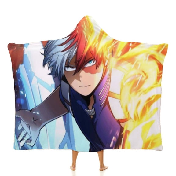 My Hero Academia Wearable Blanket Cloak Arctic Velvet Hooded Blanket Soft Fuzzy Hoodie Blanket Cape for Adults Kids 40"x50"
