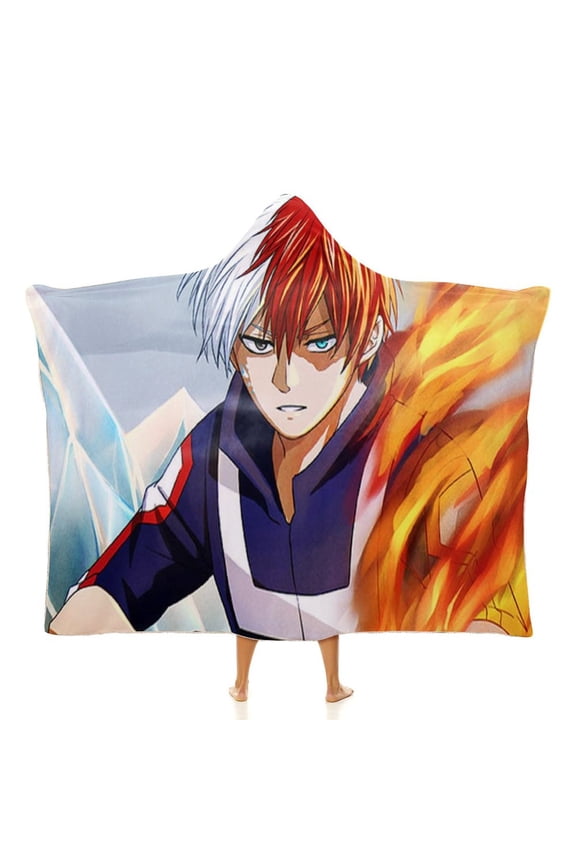 My Hero Academia Wearable Blanket Cloak Arctic Velvet Hooded Blanket Soft Fuzzy Hoodie Blanket Cape for Adults Kids 40"x50"