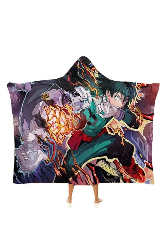 My Hero Academia Wearable Blanket Cloak Arctic Velvet Hooded Blanket Soft Fuzzy Hoodie Blanket Cape for Adults Kids 40"x50"