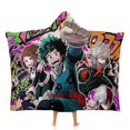 thumbnail image 1 of My Hero Academia Wearable Blanket Cloak Arctic Velvet Hooded Blanket Soft Fuzzy Hoodie Blanket Cape for Adults Kids 50"x60", 1 of 8