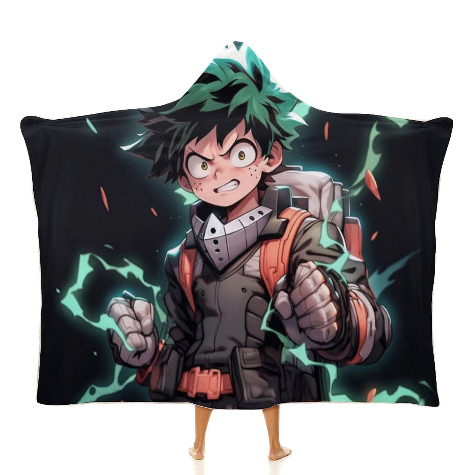 My Hero Academia Wearable Blanket Cloak Arctic Velvet Hooded Blanket Soft Fuzzy Hoodie Blanket Cape for Adults Kids 50"x60"