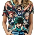 thumbnail image 1 of My Hero Academia Womens T-Shirt Round Neck Short Sleeve Tee Shirts Summer Breathable Tops Blouse 4XL, 1 of 8