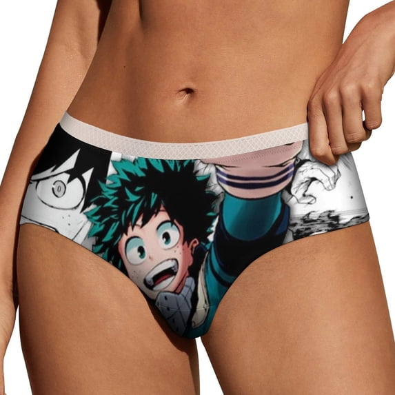 My Hero Academia Womens Underwear Soft Breathable Brief Lace Panty Stretch Hipster Underpants Ladies Panties 3XL