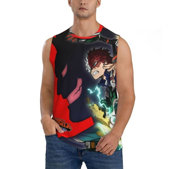 My Hero Academia You Are Next Men's Tank Top Lightweight Summer Sleeveless Tee Shirt Muscle Tank Tops Workout T-Shirts Casual Athletic Undershirts