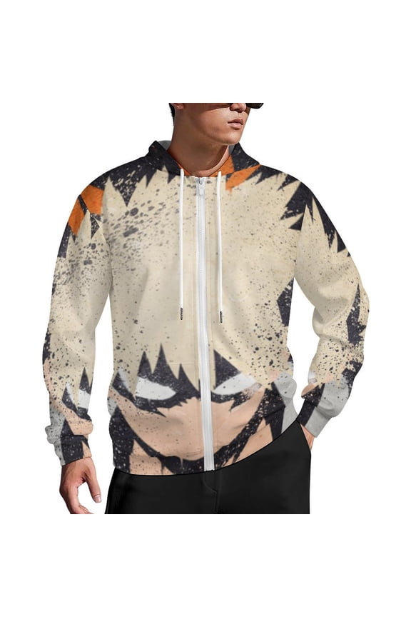 My Hero Academia Zip Up Hoodies Unisex Realistic 3D Print Sweatshirt Long Sleeve Hooded Jacket Coat 4XL