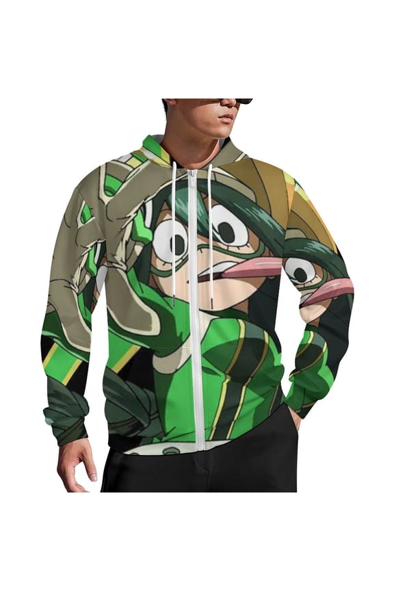My Hero Academia Zip Up Hoodies Unisex Realistic 3D Print Sweatshirt Long Sleeve Hooded Jacket Coat S