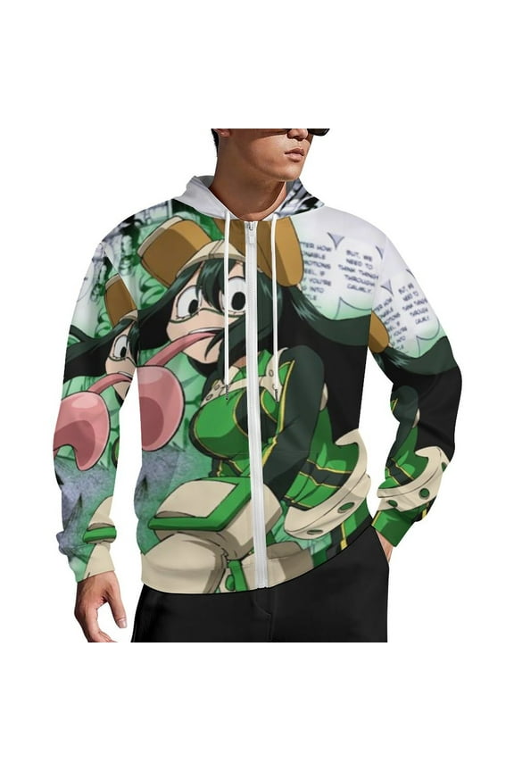 My Hero Academia Zip Up Hoodies Unisex Realistic 3D Print Sweatshirt Long Sleeve Hooded Jacket Coat S