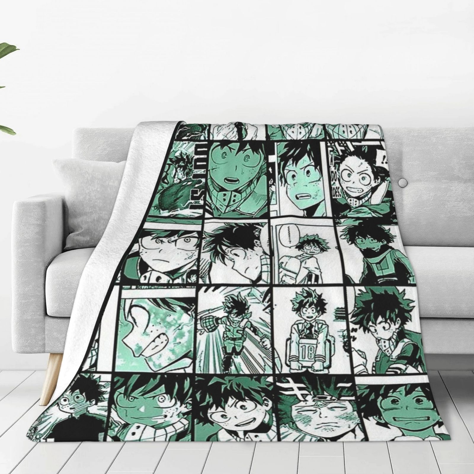 My Hero Academia izuku midoriya Anime Collage Blanket Soft Cozy Fleece